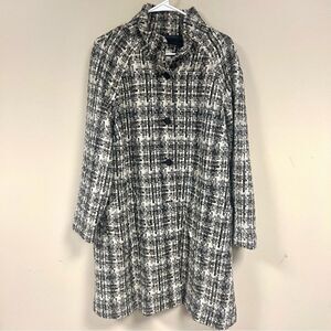 - J jill alpaca/wool blend tweed longline coat size M